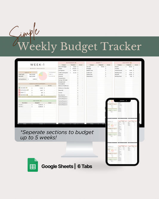 Weekly Personal Budget Tracker Spreadsheet