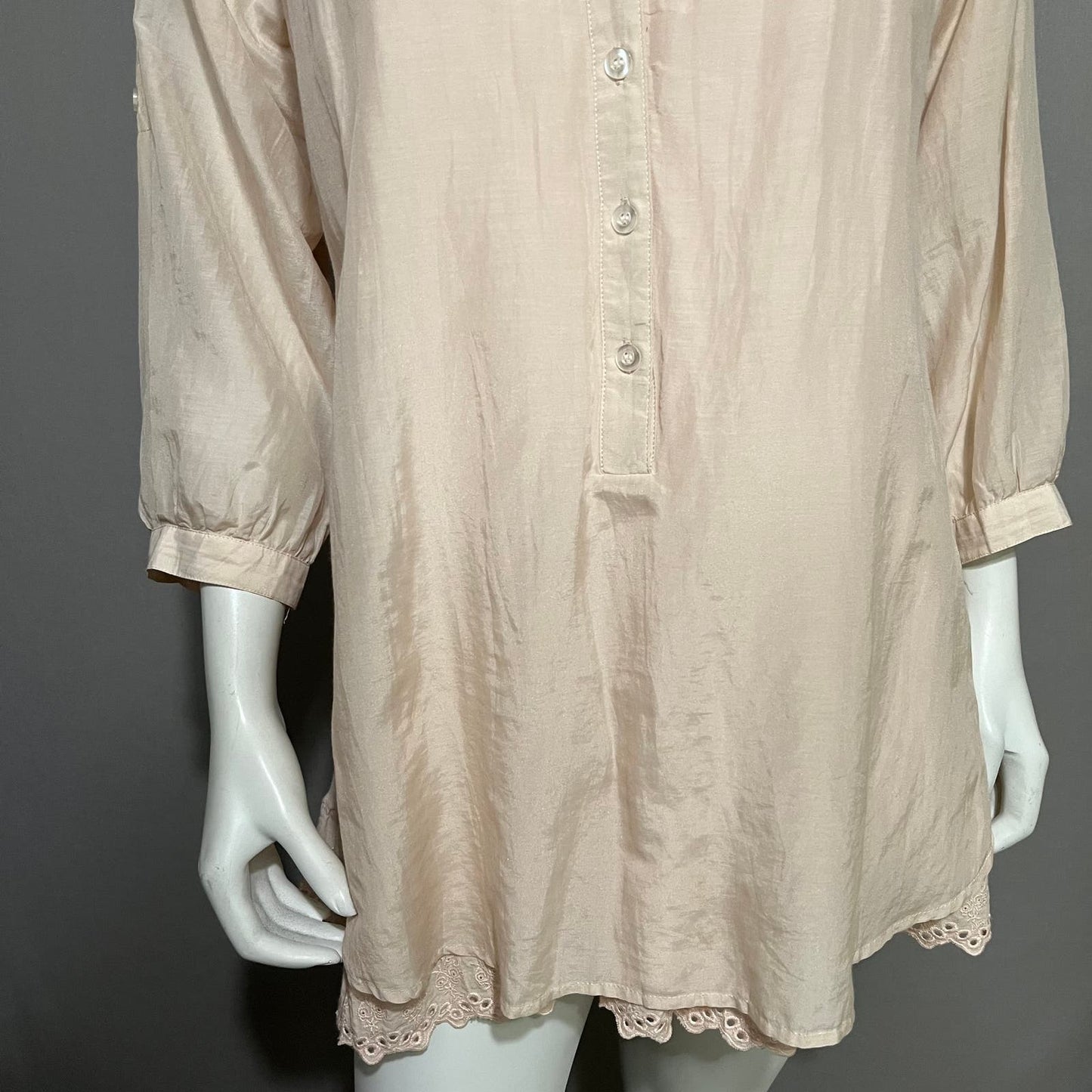 Soft Surroundings Blush Pink Tunic Cotton & Silk Top & Dress Sz-Small/Petite