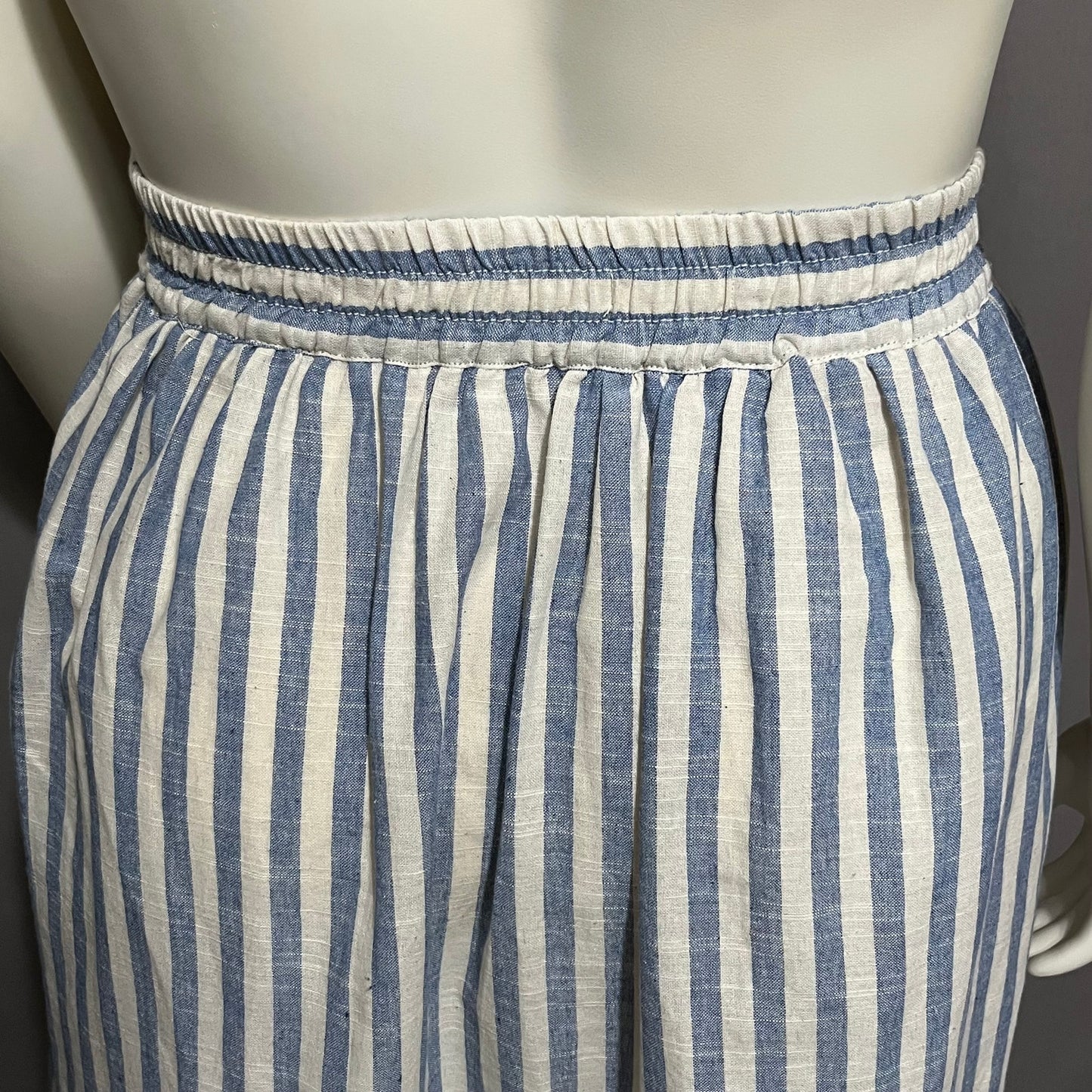 Maxi Studio Blue Striped Hi-Low Skirt Sz-XL