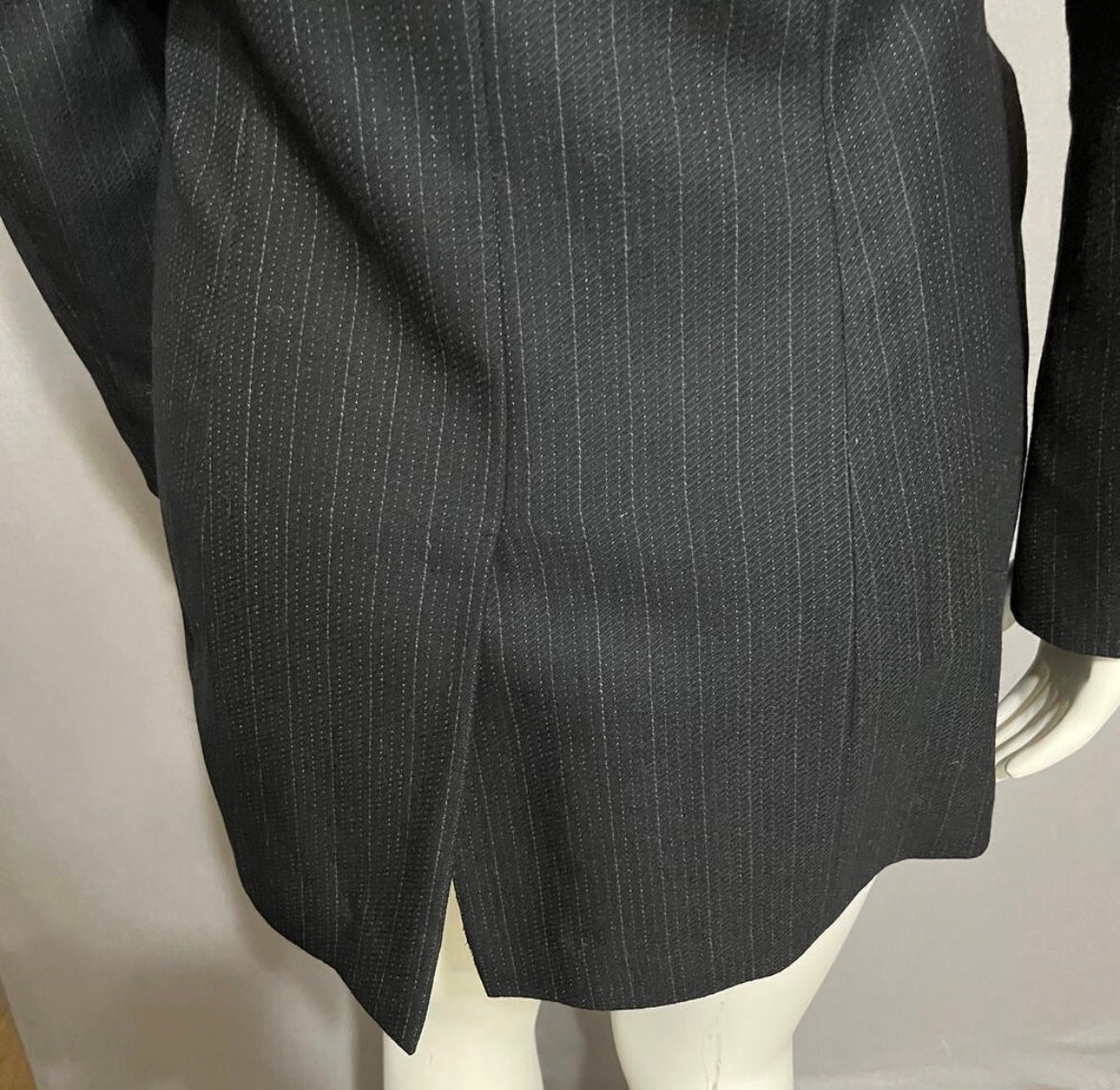 Andrea Palladio Black Striped 100% Wool Italy Made Blazer Sz-10
