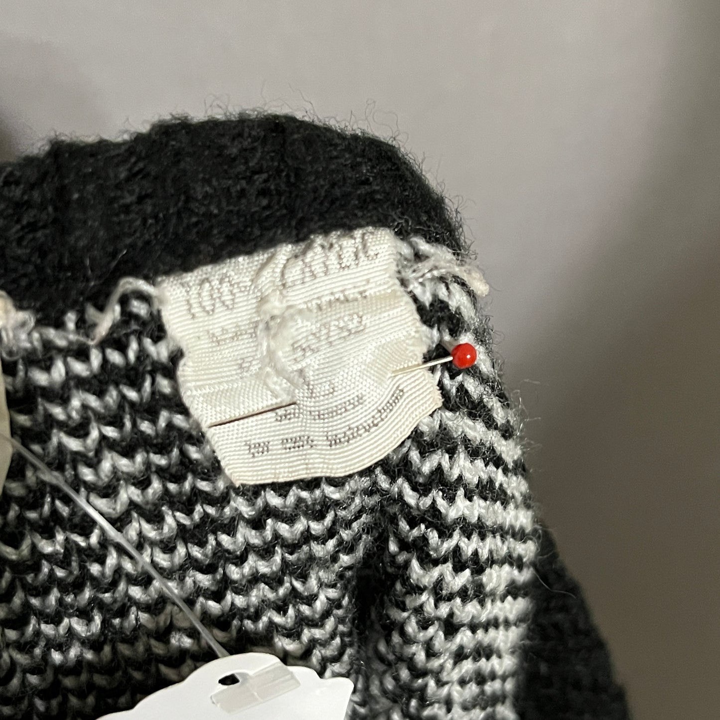 Vintage America Black and White Checkered Sweater