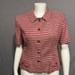 Rickie Freeman Teri Jon 100% Linen Red Striped Blazer Sz-14 (Large)
