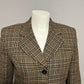 Jones New York Brown Plaid Academia 3 Button Front Blazer Sz-10