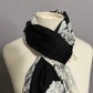 Clever Carriage Company Black and White Lace Wool Silk Scarf