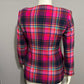 Lord & Taylor Pink Fuchsia Plaid Print Fitted Blazer Sz-6P