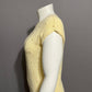 Career Connection Airy Yellow Pearl Beaded Cap Sleeve Pullover Sweater Sz-Large