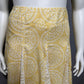 Loft Yellow Linen Blend Pleated Fit and Flare Drop Waist Skirt Sz-8