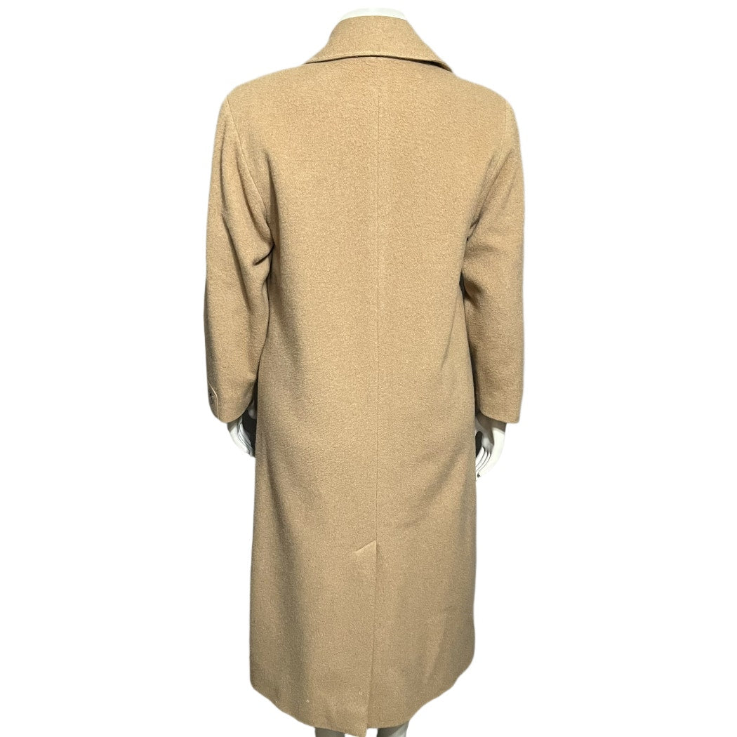 Calvin Klein Camel Hair Wool Double Breasted Tan Coat Sz-6 (Large)
