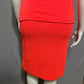 Vintage Orange 2 Pc Sleeveless Knit Wool Skirt Set (Flaw) Sz-10