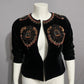 Saint Tropez West Black Velour Artsy Beaded & Sequins Blazer Sz-Medium