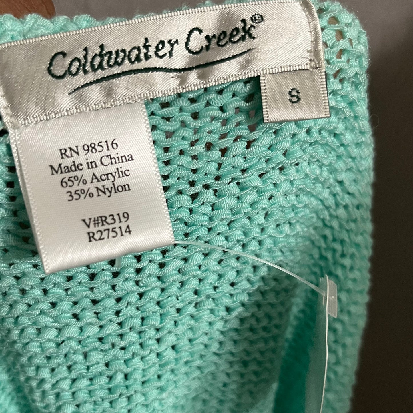 Coldwater Creek Mint Green Lightweight Short Sleeve Sweater Sz-Small