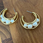 Elegant Gold and Pearl Hoop Earrings