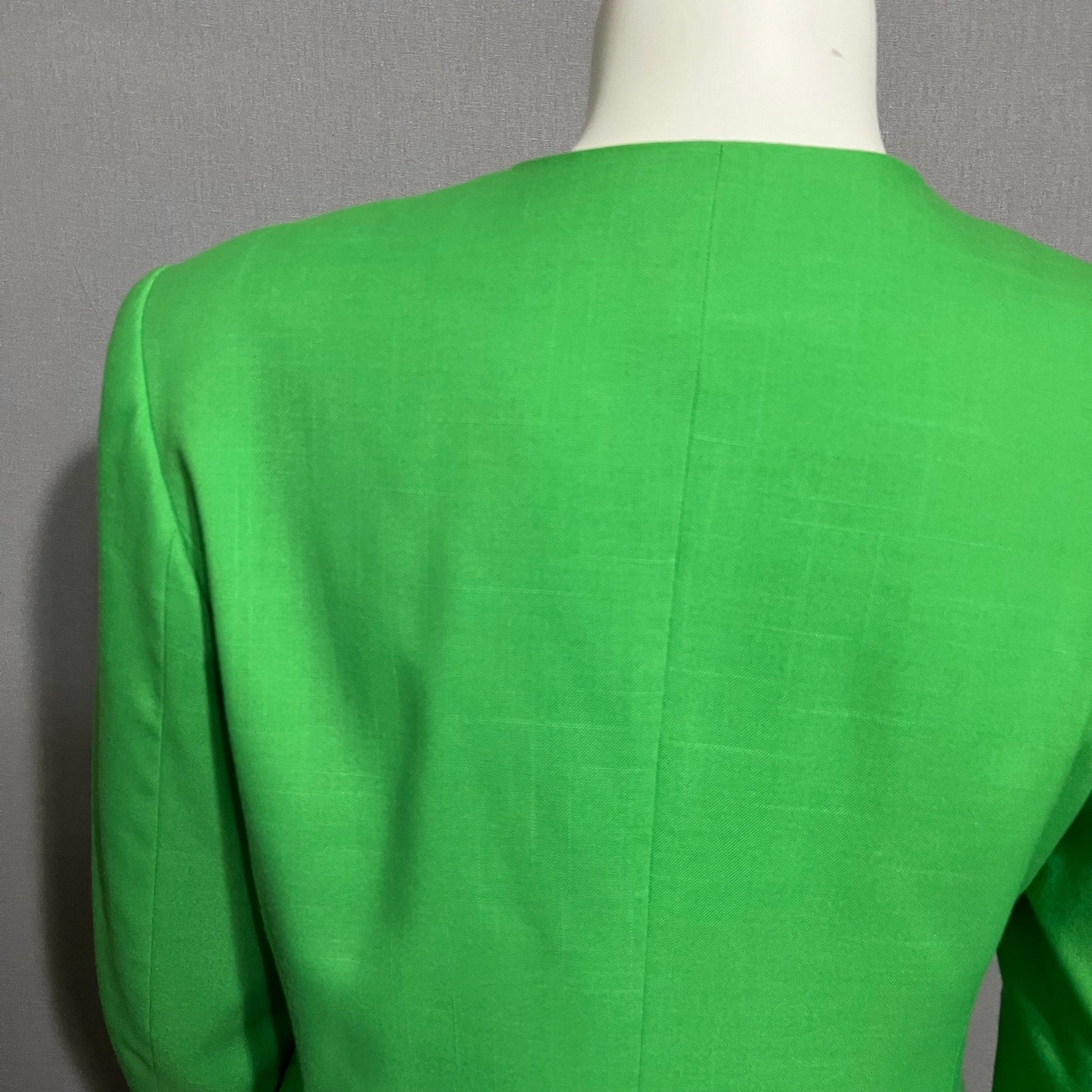 Ebony Spiegel Vintage Green Asymmetrical Artsy Fold Over Blazer Sz-14 (Large)