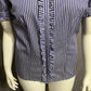 Thomas Pink Womens Purple 100% Cotton Striped Shirt Ruffle Short Sleeve  Sz-10