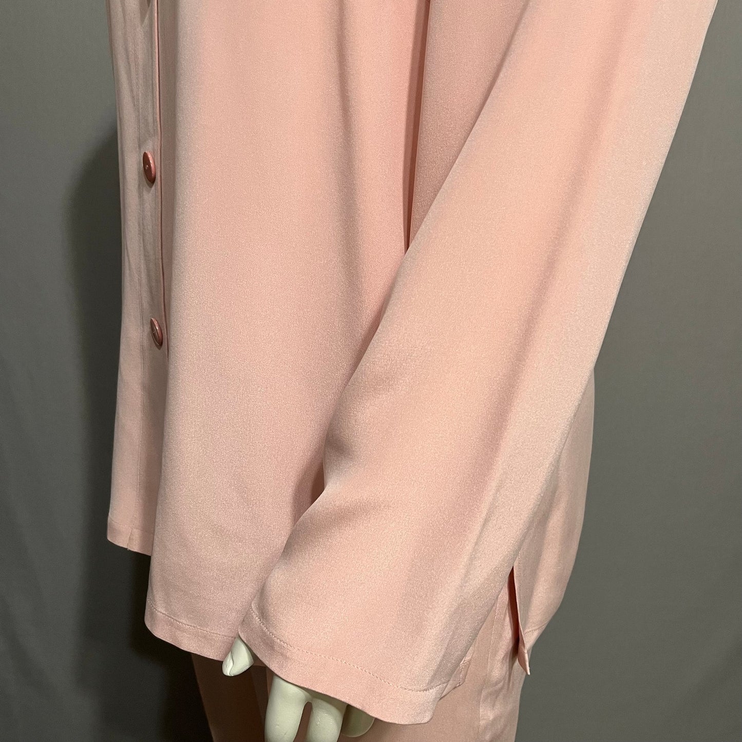 Josephine Chaus Light Pink 2Pc 100% Silk Pant Suit Set Sz-18