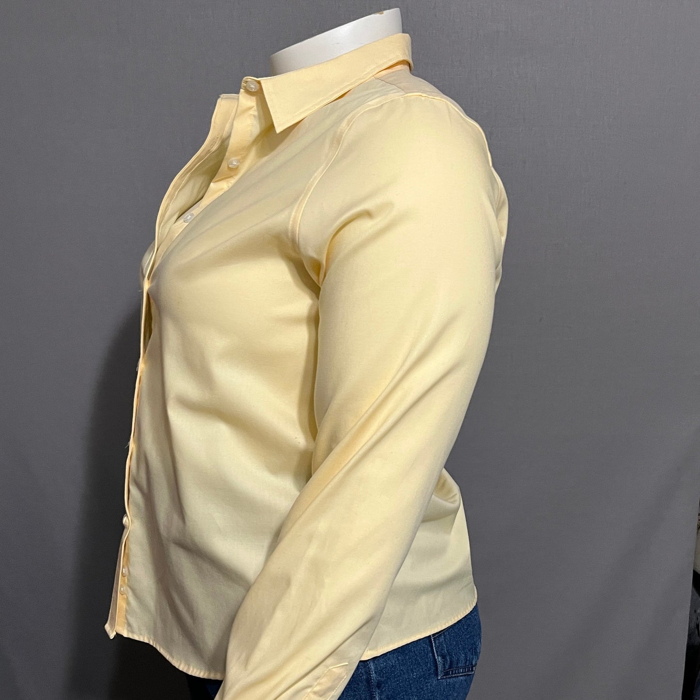 George Pale Yellow Women’s Button Front Cotton Shirt Sz-XL