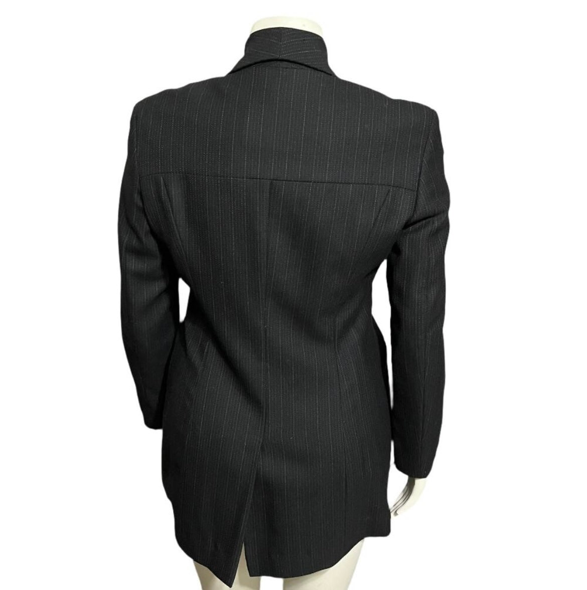 Andrea Palladio Black Striped 100% Wool Italy Made Blazer Sz-10