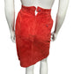 Toffs Red Suede Leather Pencil Skirt Sz-4