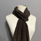 Chocolate Elegant Brown Silk Like Scarf with Fringe
