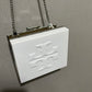 Tory Burch White Acrylic Silver Chain Evening Bag