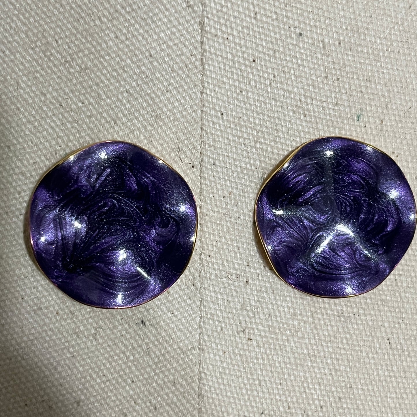 Purple Round Earrings