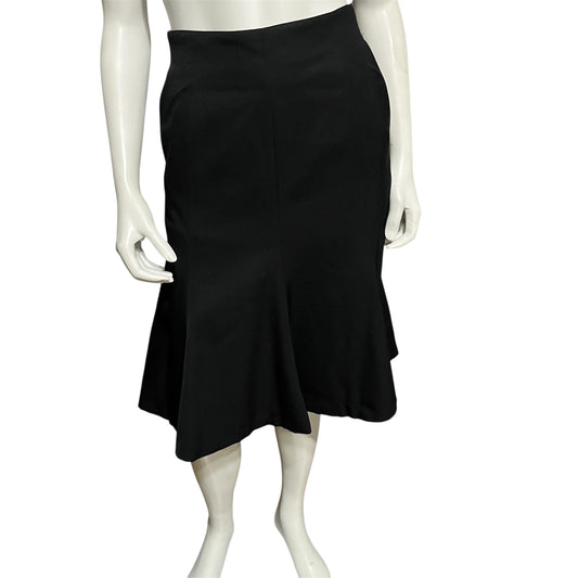 Liz Claiborne Black Wool Trumpet Skirt Sz-6