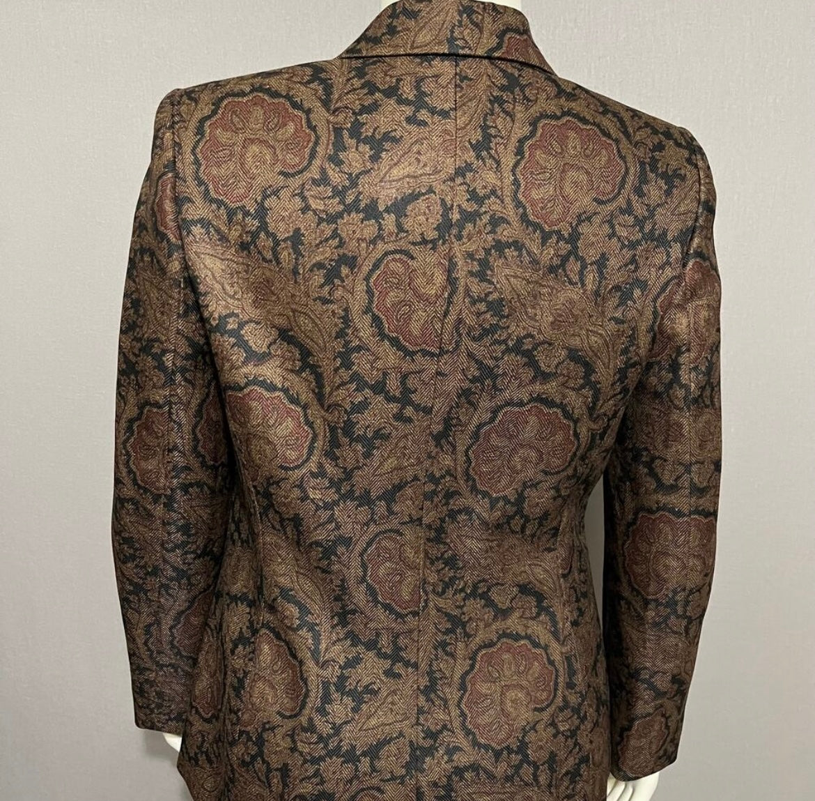 Collections For Le Suit Brown Paisley 3 Button Blazer Sz-12