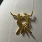 Unique Vintage Gold Dancing Figures Brooch