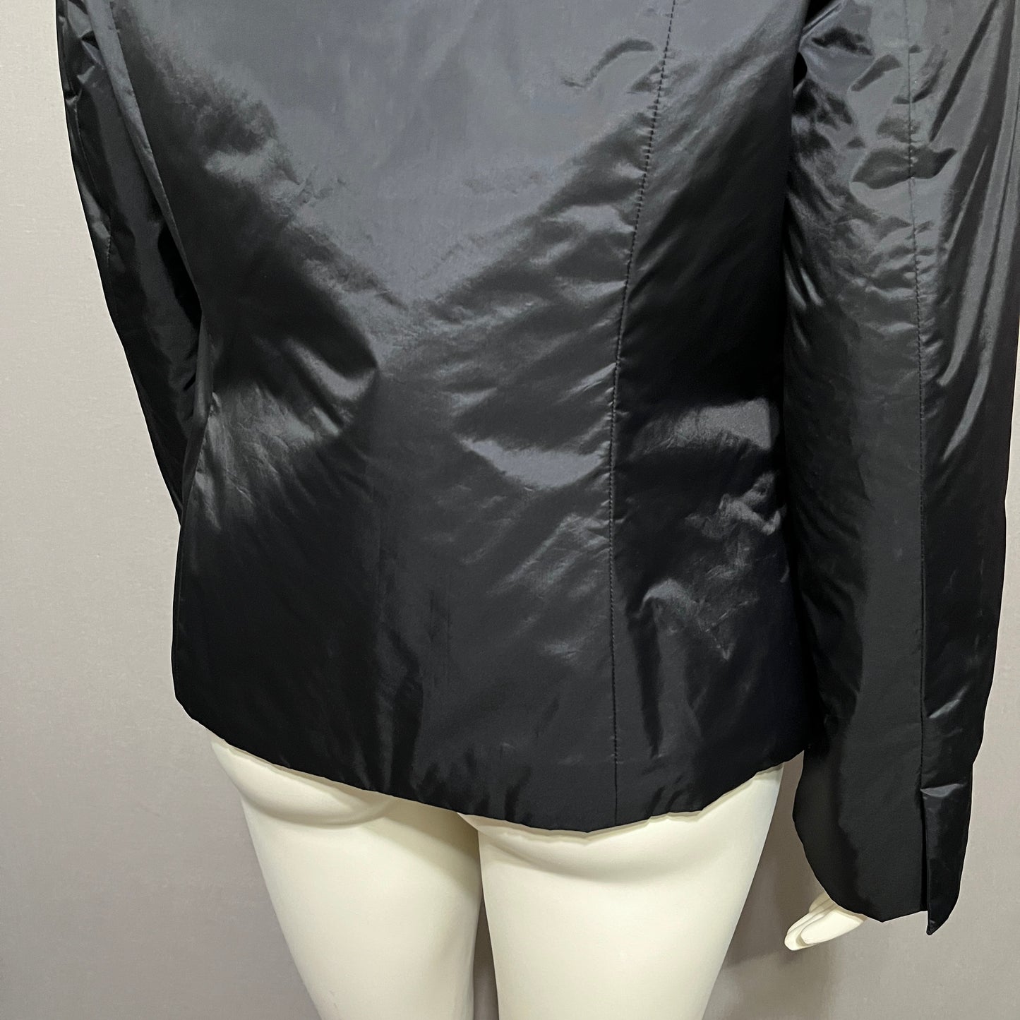 Talbots Black Puffer Button Front Blazer Jacket Sz-14 (Large)