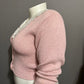 Vintage Chaus Light Pink Lace Collar Cardigan Sweater Petite