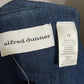 Alfred Dunner Dark Denim With Gold Studded Sleeves Zip Front Jacket Sz-18