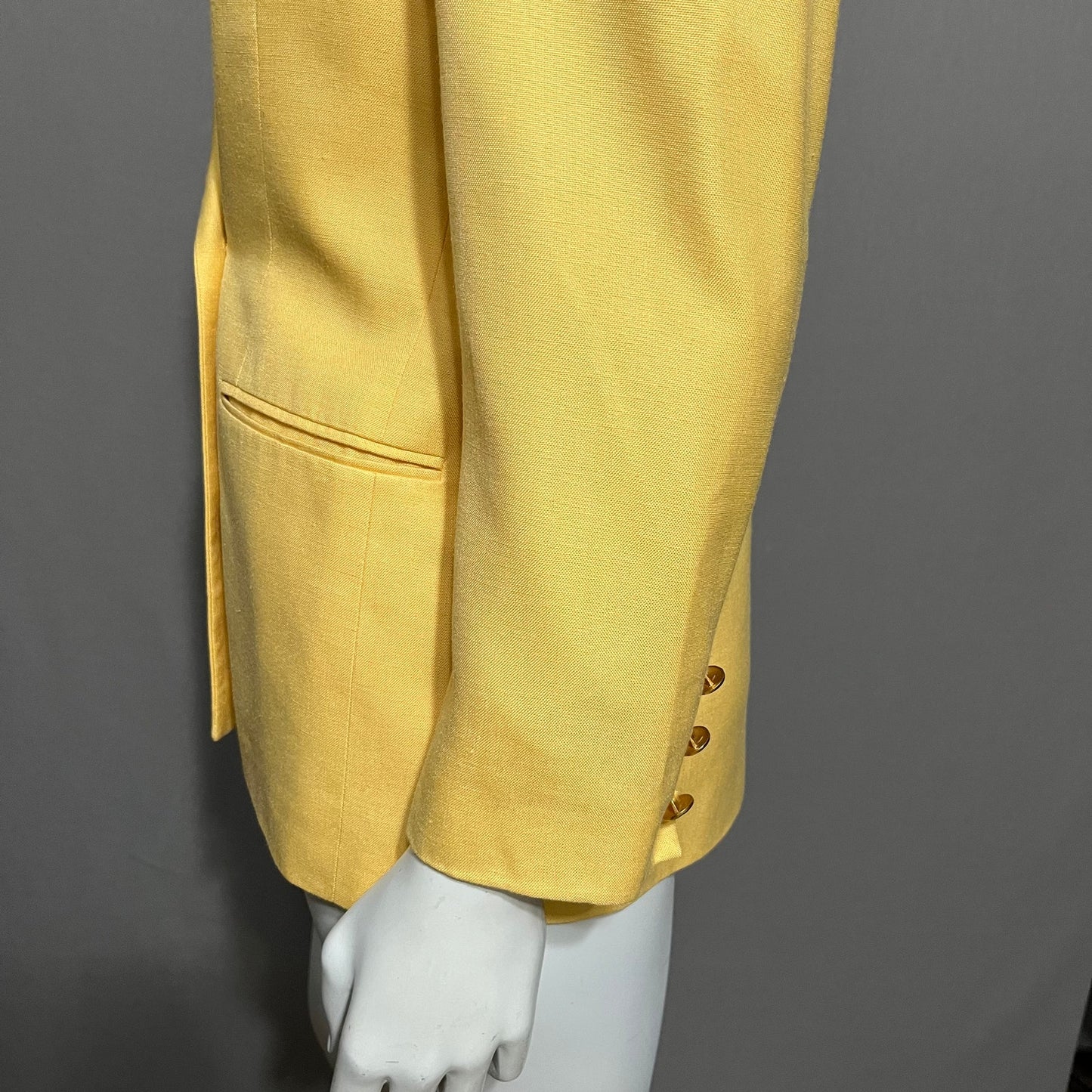 Talbots Banana Yellow Double Breasted Blazer Sz-4P