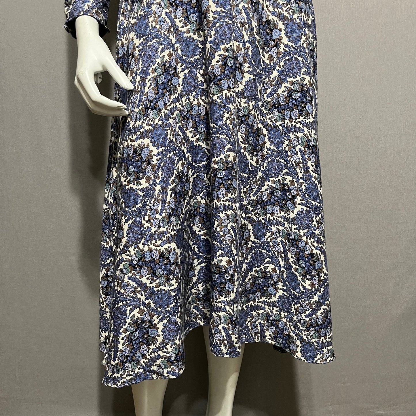 Vintage Michelle Stuart Dark Floral Romantic Long Sleeve Dress Sz-XS Petite