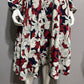 PinkyOtto Gray Maroon Navy Floral Leaf Long Sleeve Dress Sz-8