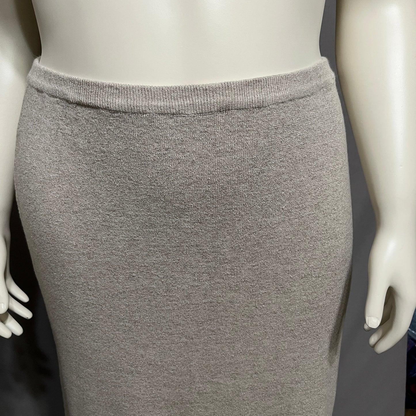 Tweeds Womens Linen Cotton Ponte Knit MIDI Fitted Skirt Sz-XL
