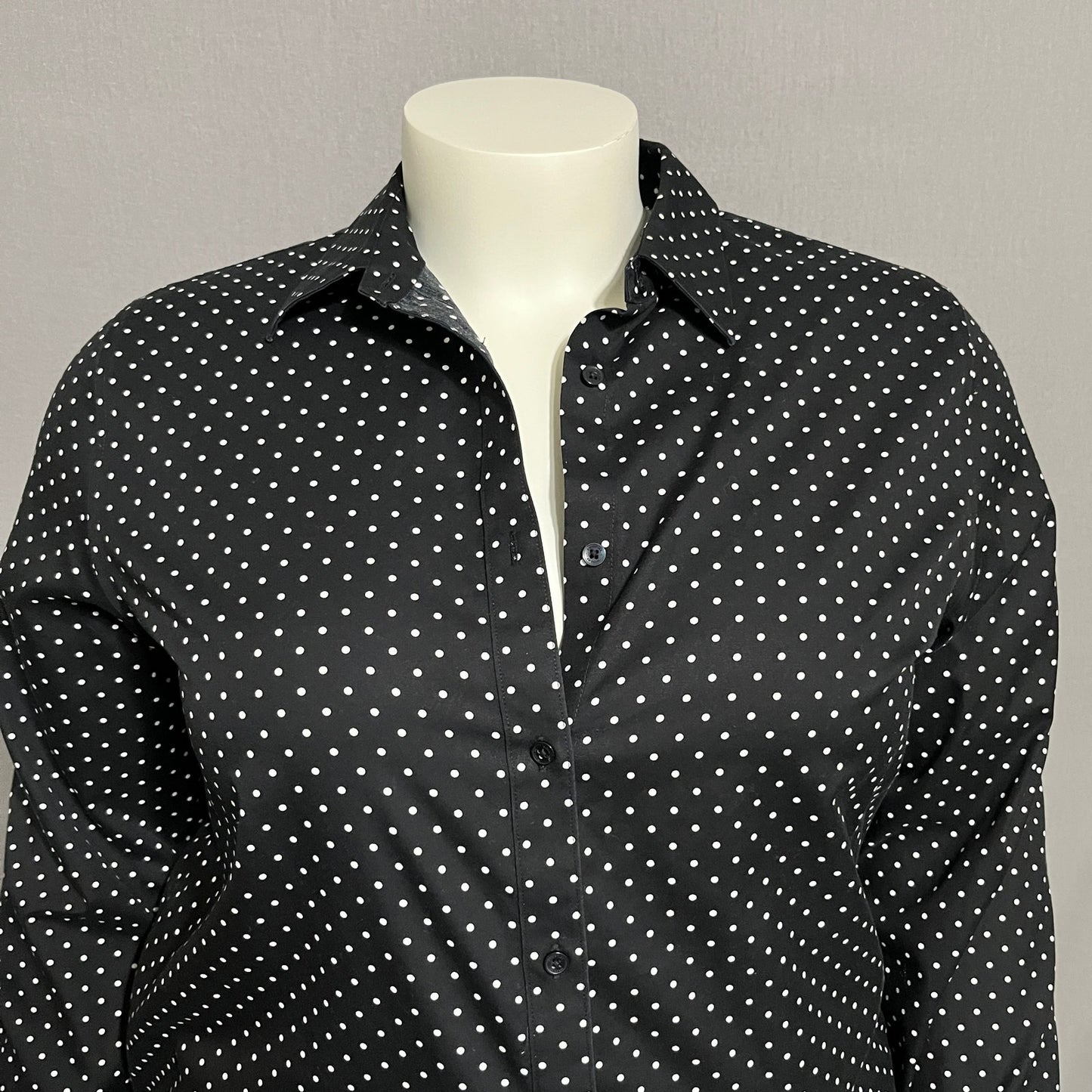 Jones New York Women’s Button Front Polka Dot Shirt 100% Cotton Sz-XL