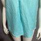 Context Turquoise V-Neck Linen Blend Sleeveless Top Sz-Medium