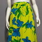 Outfit JPR Lime Green Blue Floral Summer Midi Skirt Sz-Medium