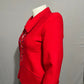 Bloomingdales Red With Multicolored Embroidery Artsy Wool Blazer Sz-8 Petite