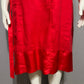 Sundance Red 100% Linen V-Neck Flare With Silk Trim Tie Dress Sz-Large