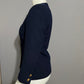 Kasper Navy Draped Gold Chain Collarless  Career Blazer Sz-6P