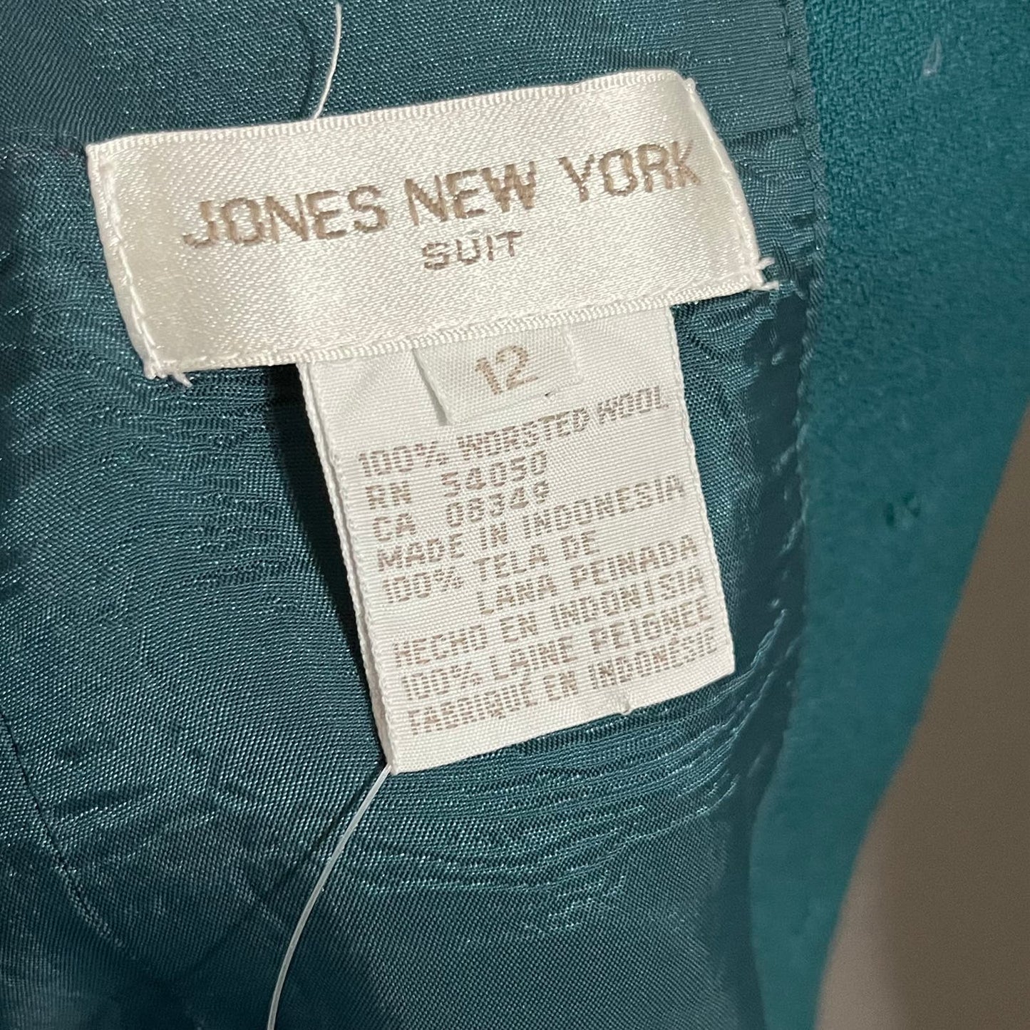 Jones New York Teal Sleeveless Shell Wool Vest Sz-12/ Medium