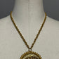 Vintage 1960s Brass Pendant With Floral Filigree Design Necklace