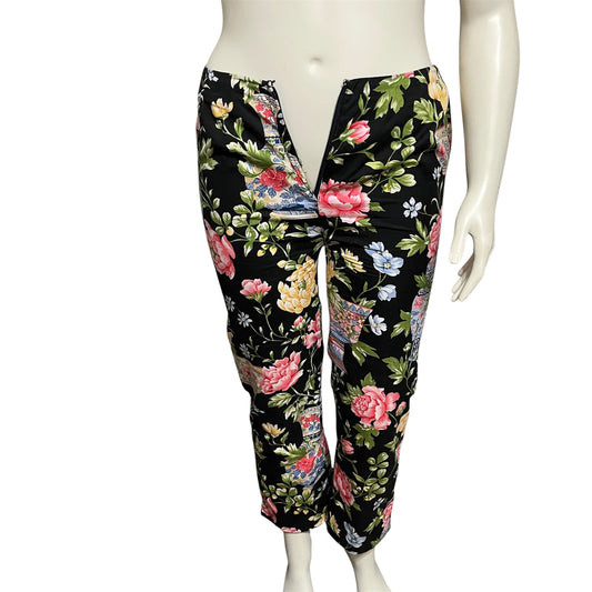 Talbots Petites Women’s Floral Cotton Capri Pants Sz-6/8