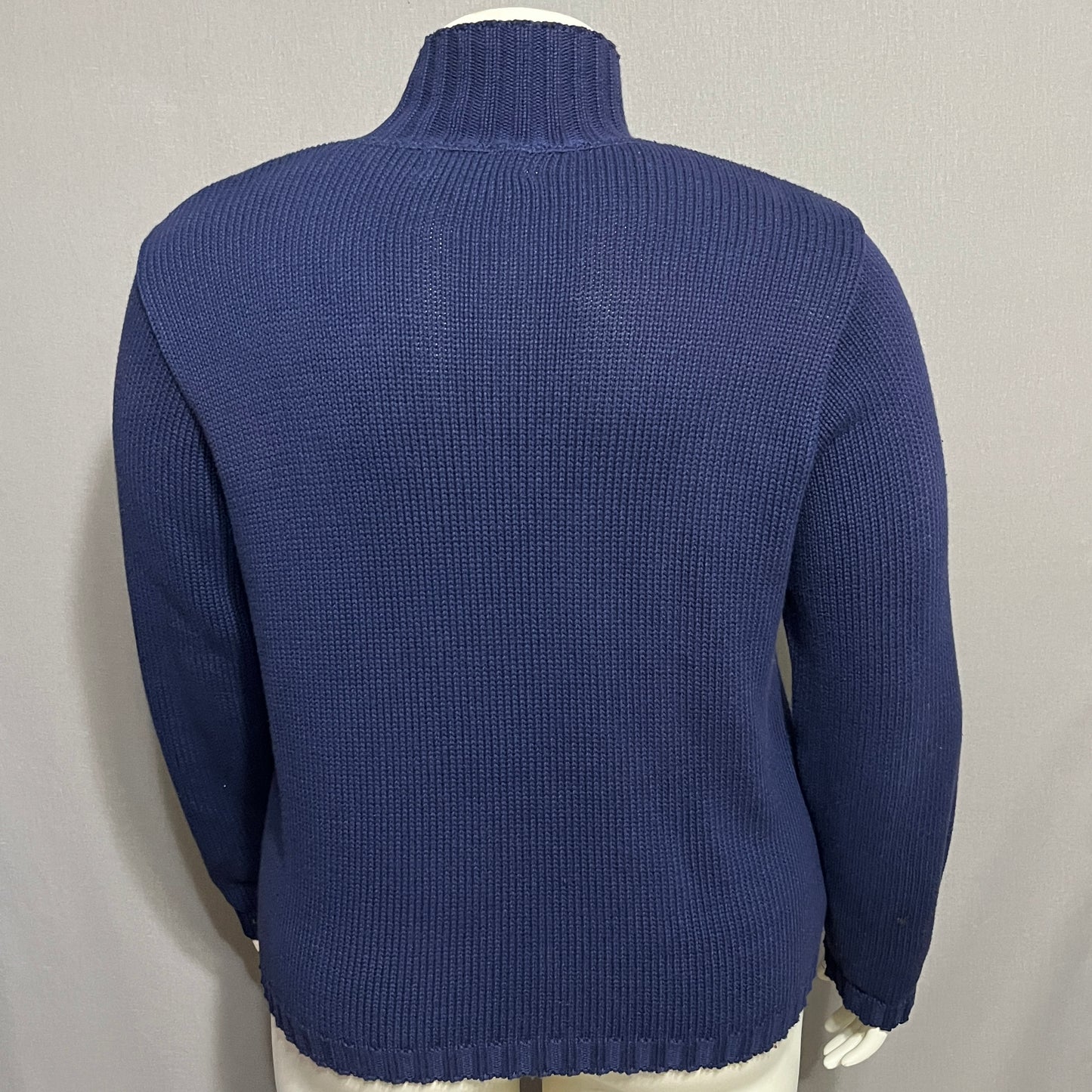 Blue Knit Sweater by Bkg & Company 100% Cotton Cardigan Sz-One Size