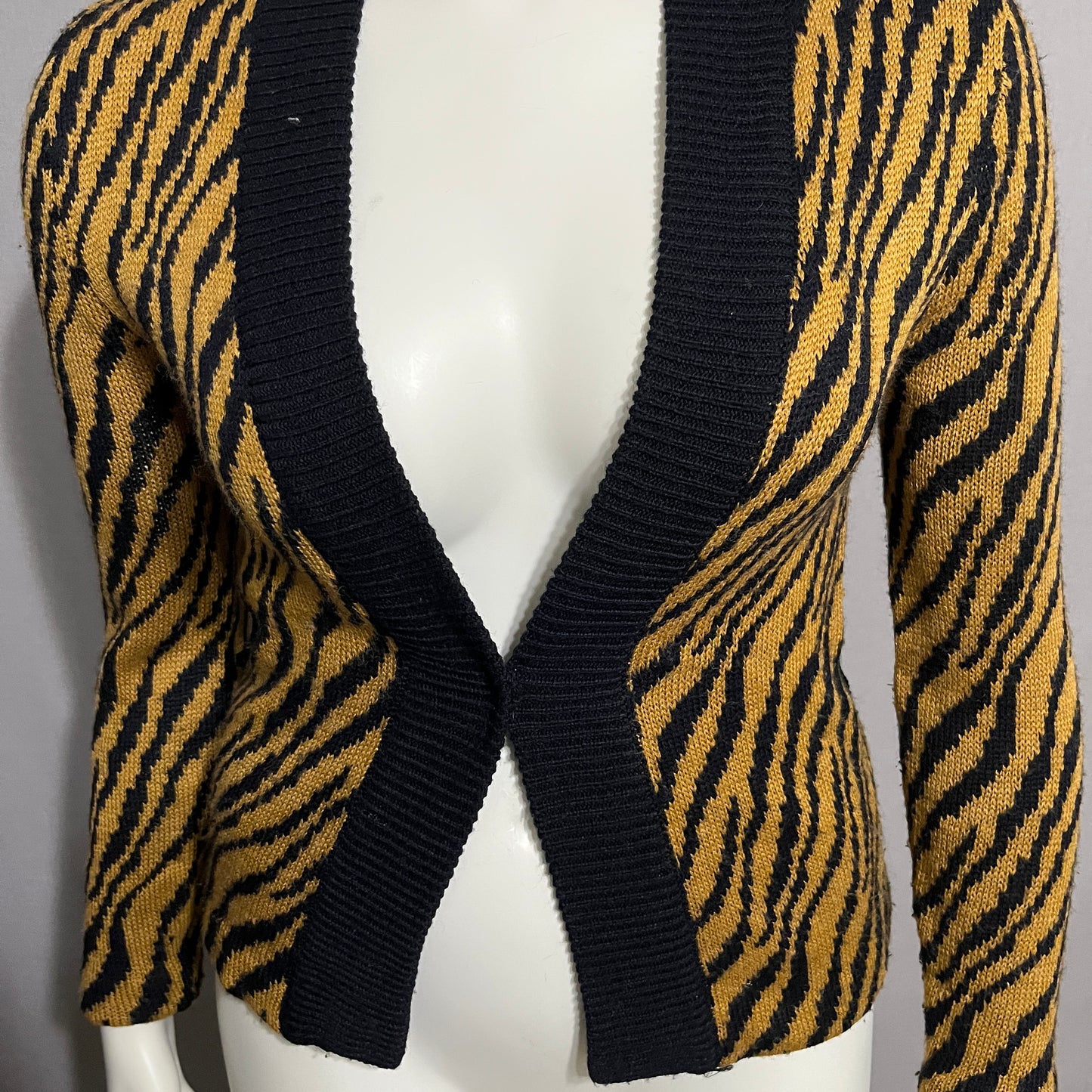 Vintage America Black and Brown Zebra Cardigan