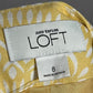 Loft Yellow Linen Blend Pleated Fit and Flare Drop Waist Skirt Sz-8