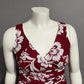 Ann Taylor Maroon 100% Cotton Hawaiian Floral Print Dress Sz-10