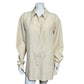 Eileen Fisher Tan Linen & Silk Blend Button Front Shirt Sz-Large