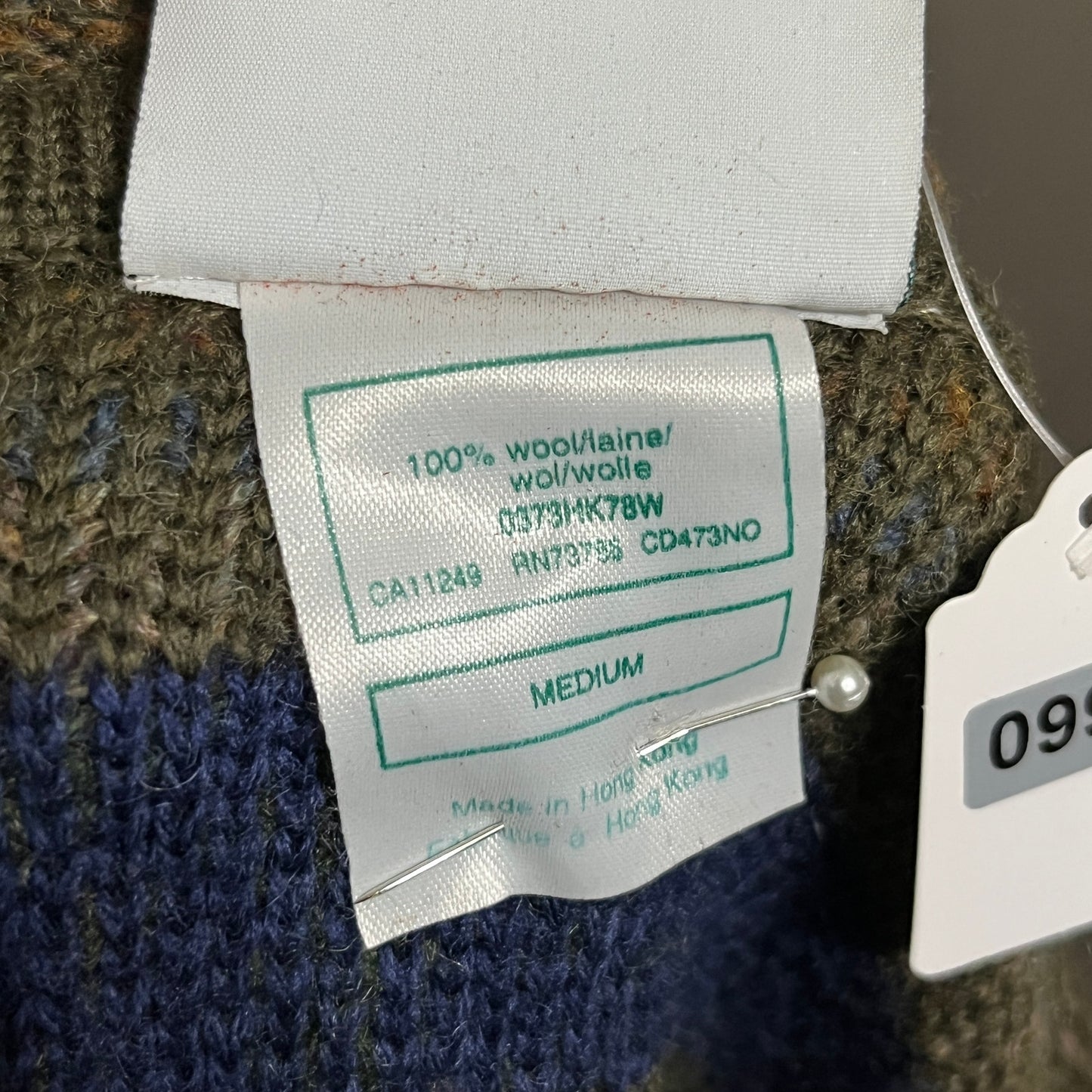 Laura Ashley 100% Wool Cardigan Sweater Jacket Sz-Medium Chunky Striped